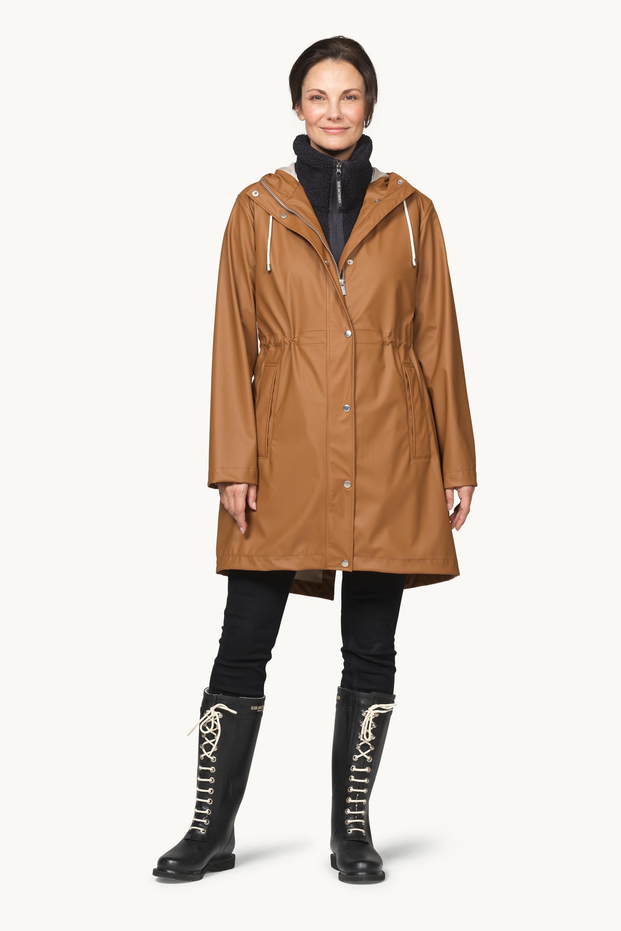 Long Parka Rain Jacket - Toffee