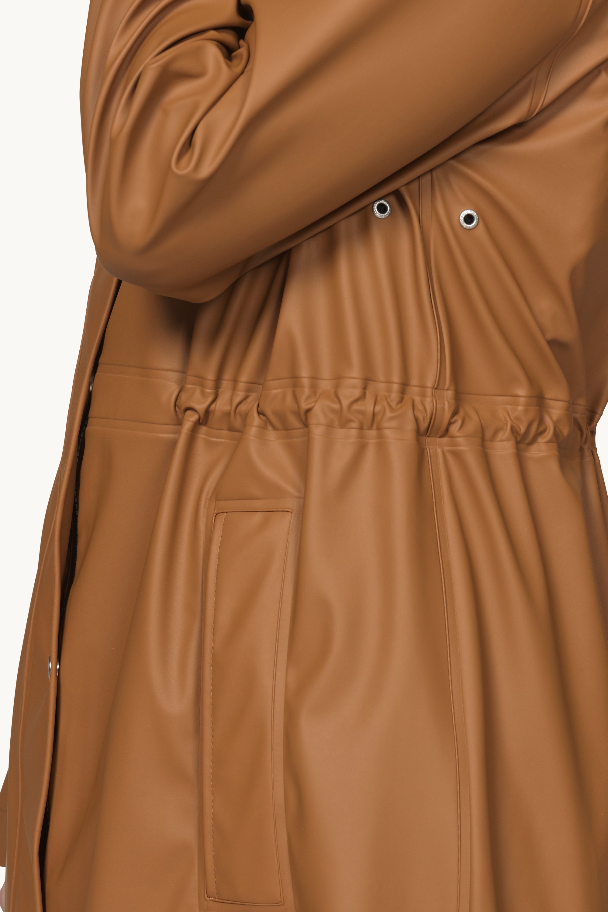 Long Parka Rain Jacket - Toffee