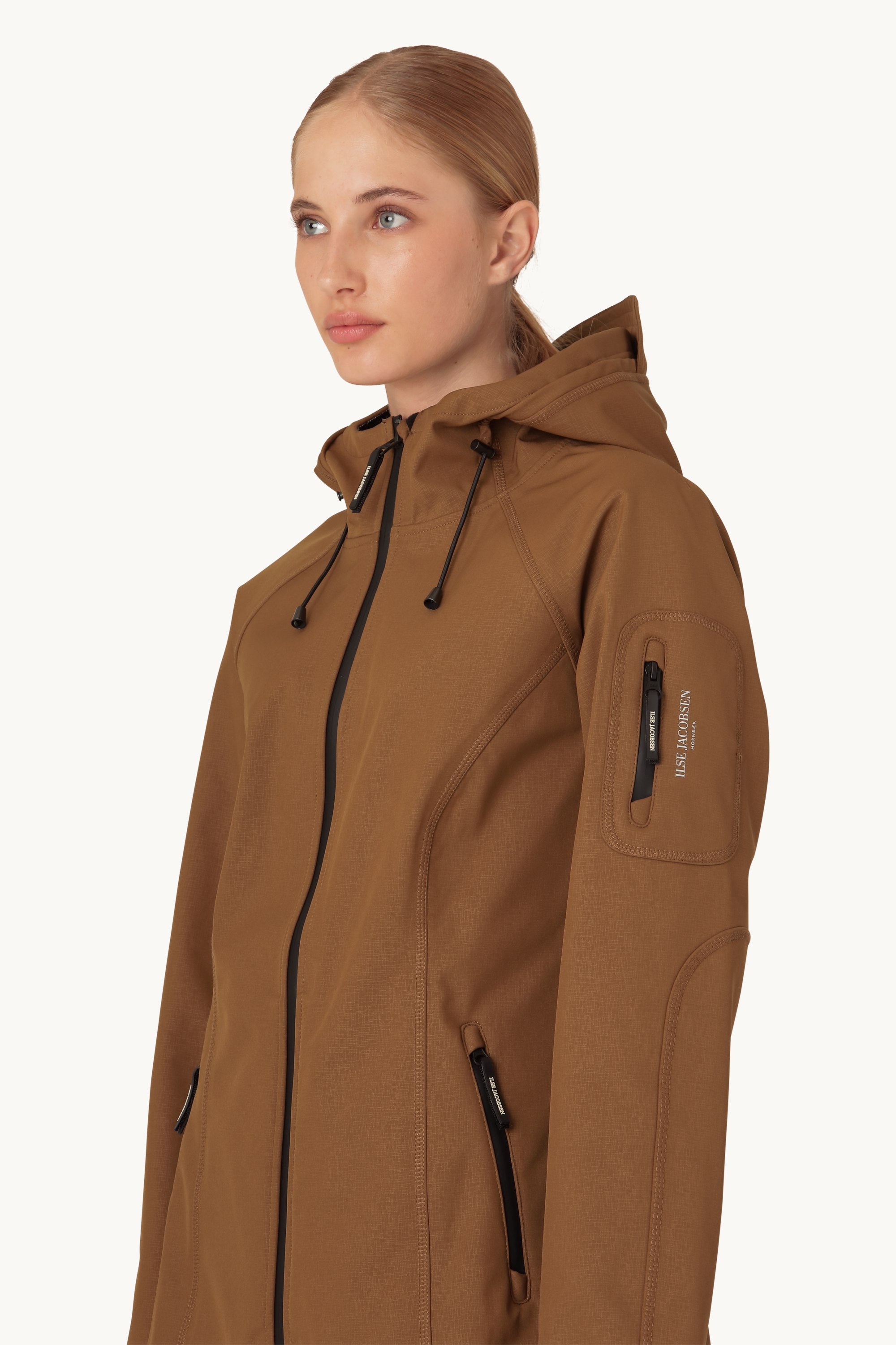 Long Softshell Raincoat - Walnut