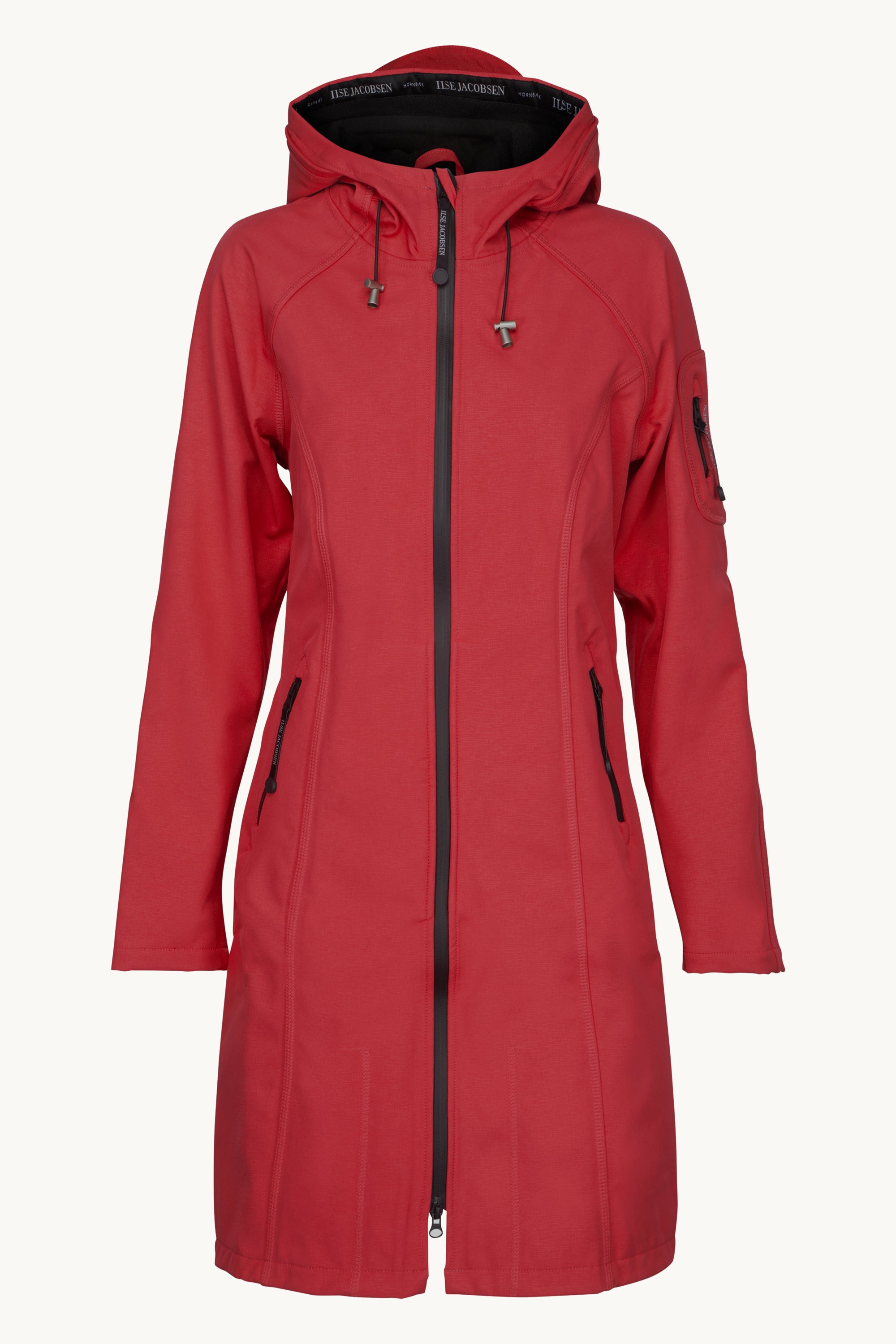Long Softshell Raincoat - Rhubarb