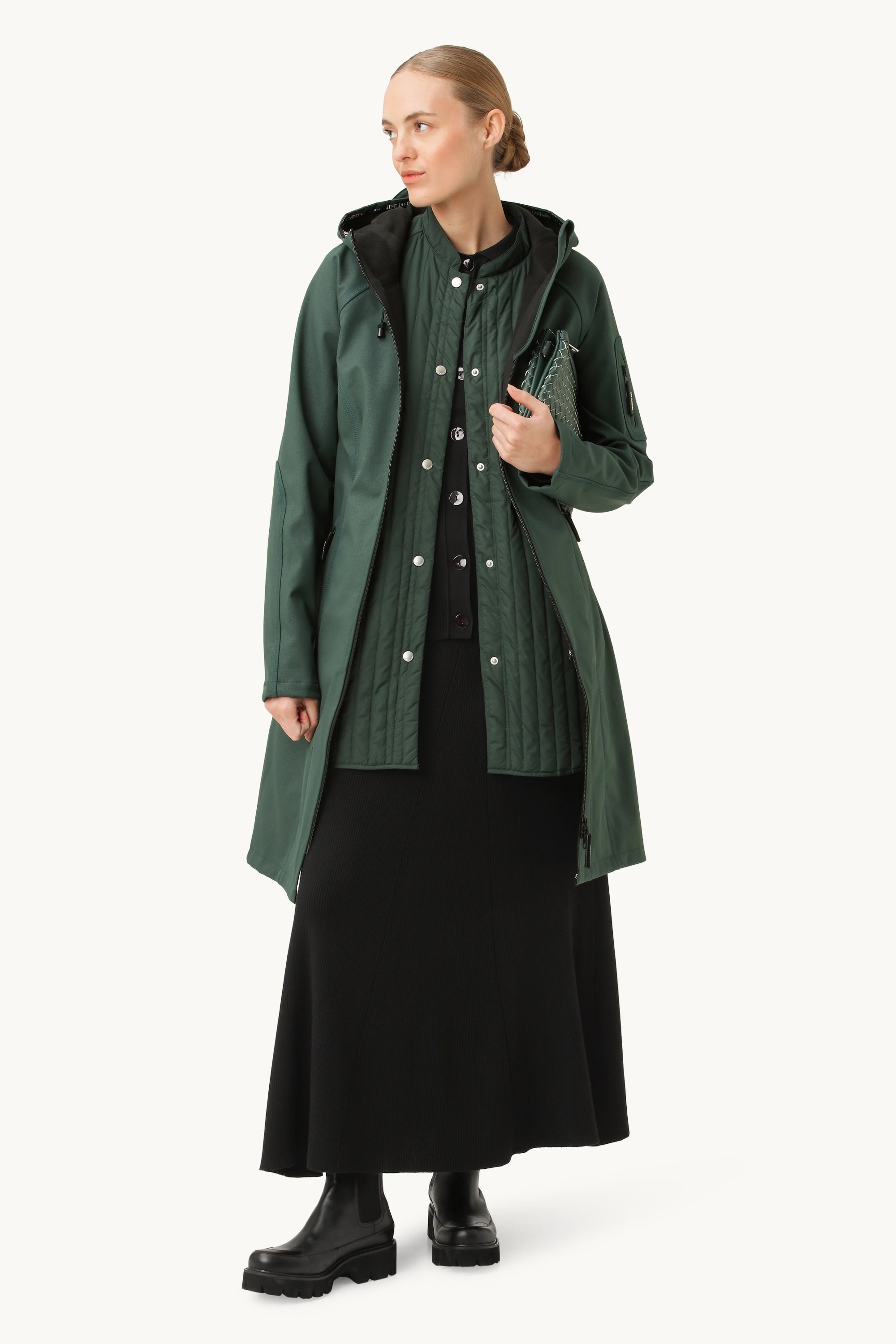 Long Softshell Raincoat - Beetle