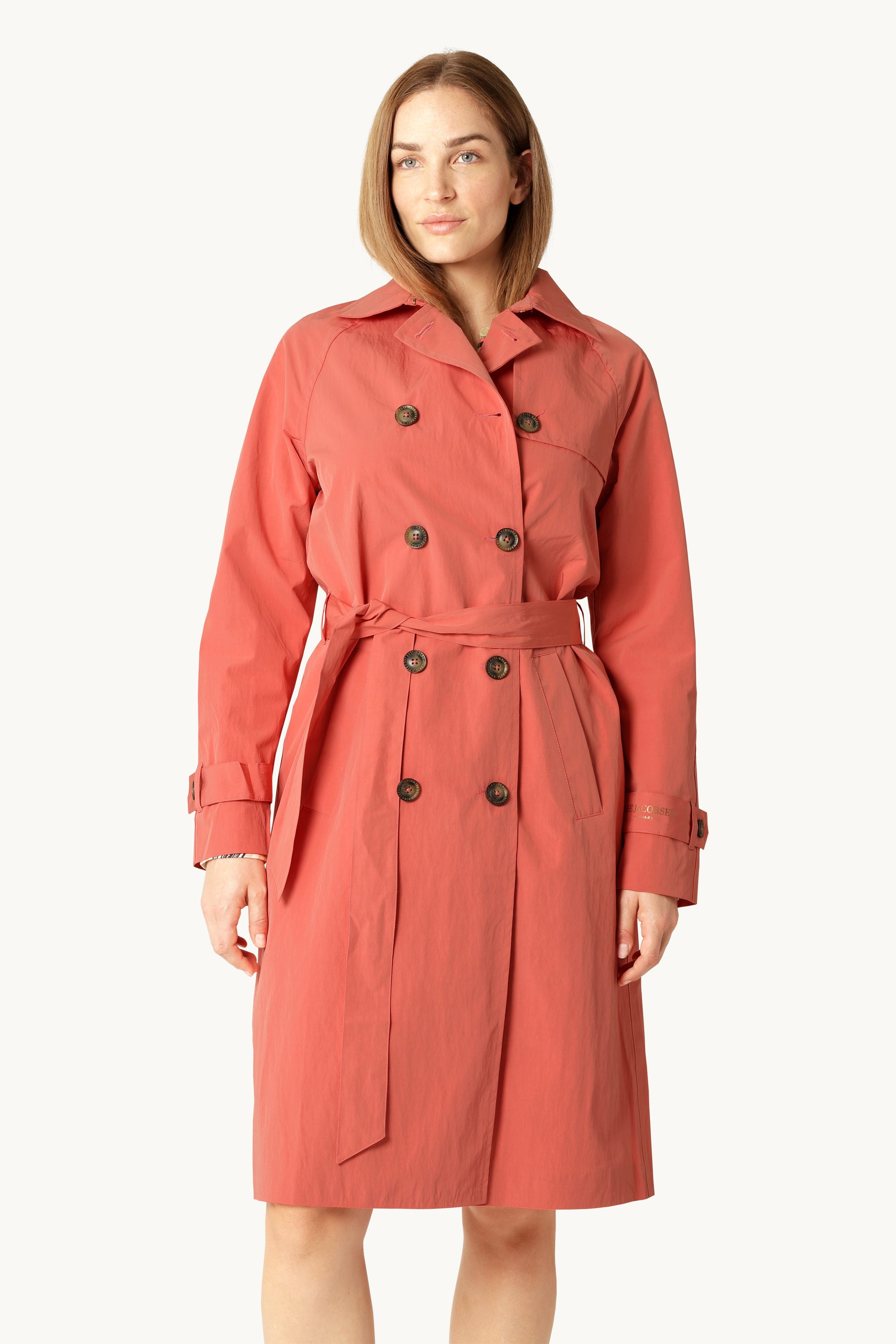 Teknisk Trench Regnjakke - Spiced Coral