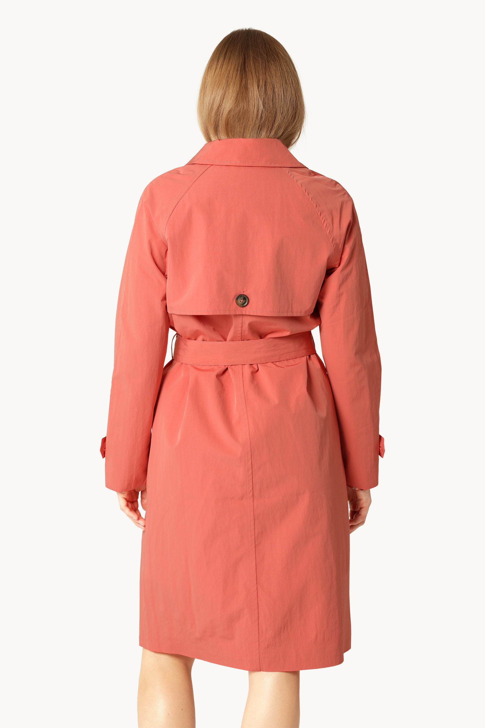 Teknisk Trench Regnjakke - Spiced Coral