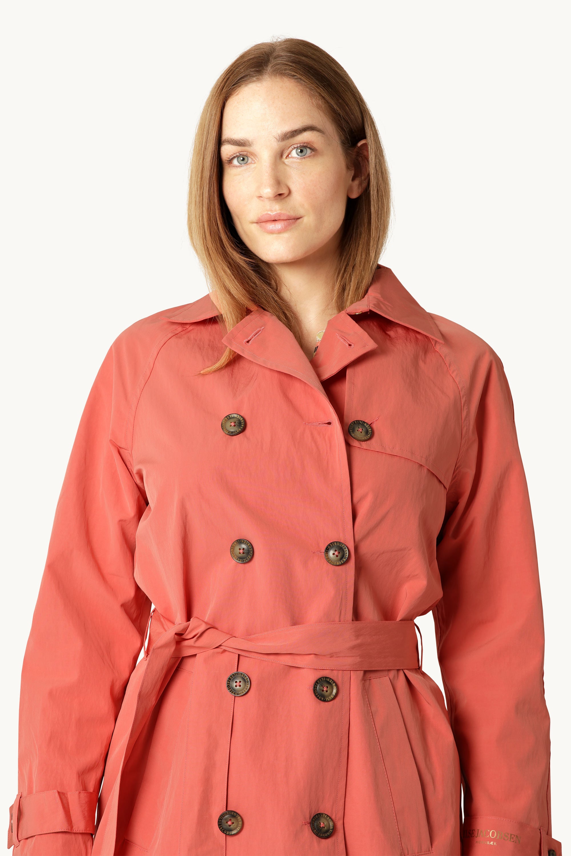 Teknisk Trench Regnjakke - Spiced Coral