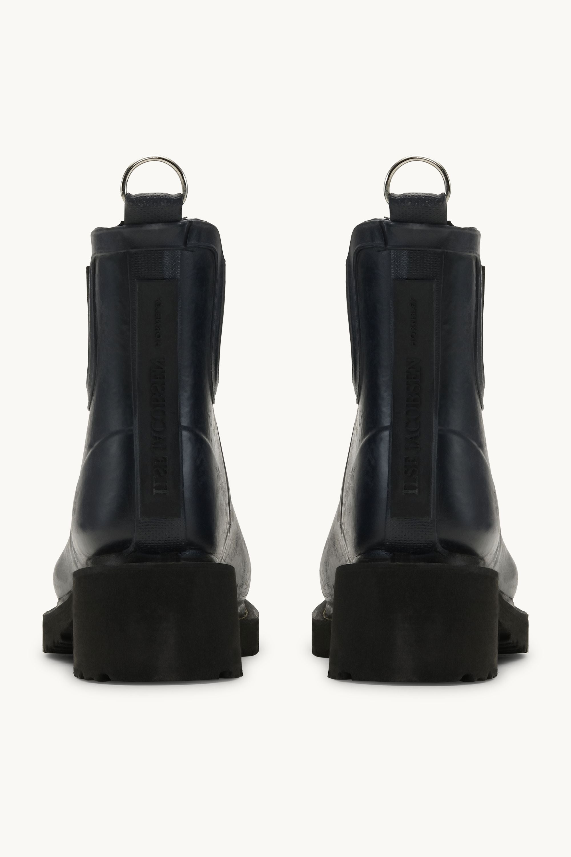 Short Rubber Boots With High Heel - Dark Indigo