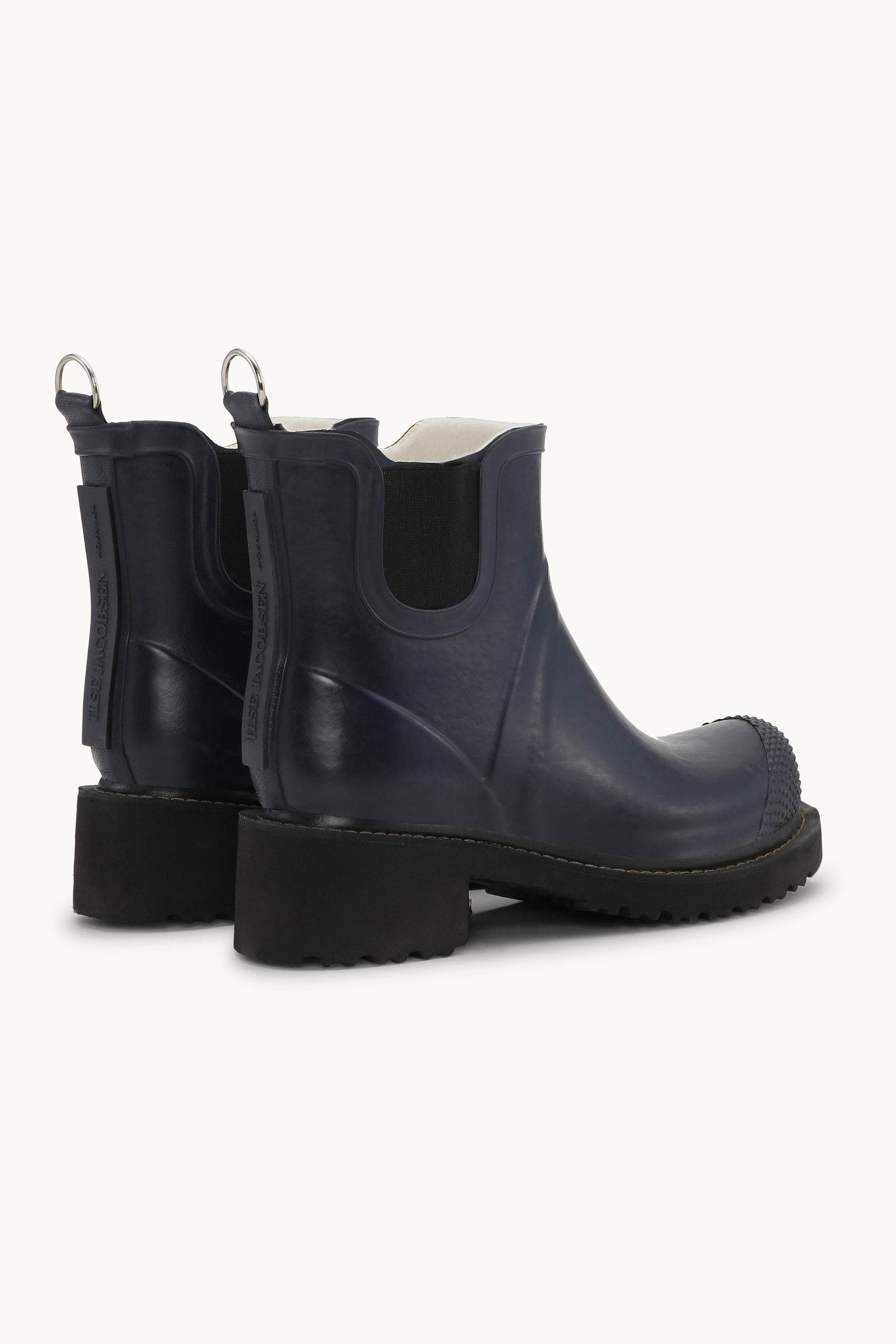 Short Rubber Boots With High Heel - Dark Indigo