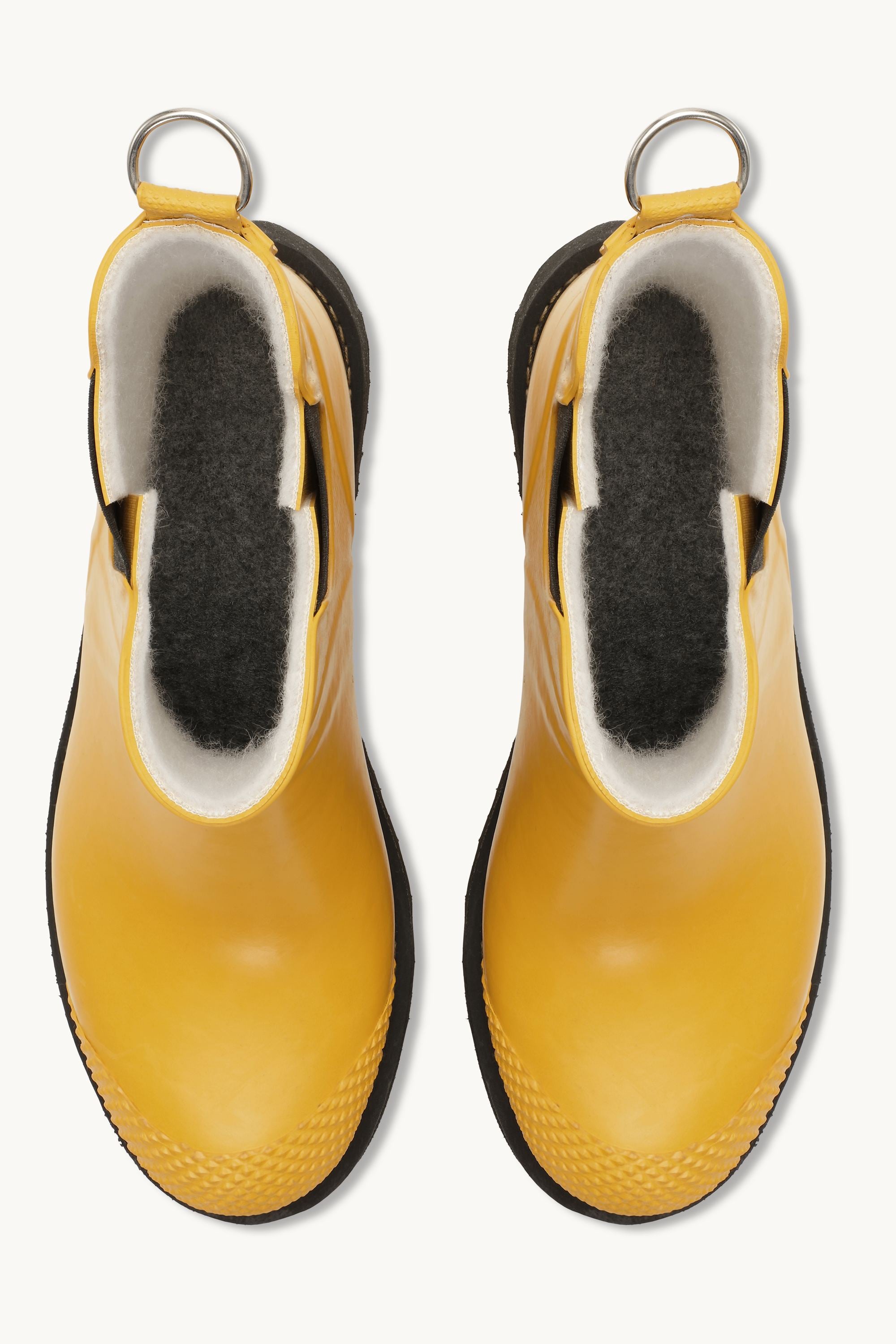 Short Rubber Boots With High Heel - Cyber Yellow