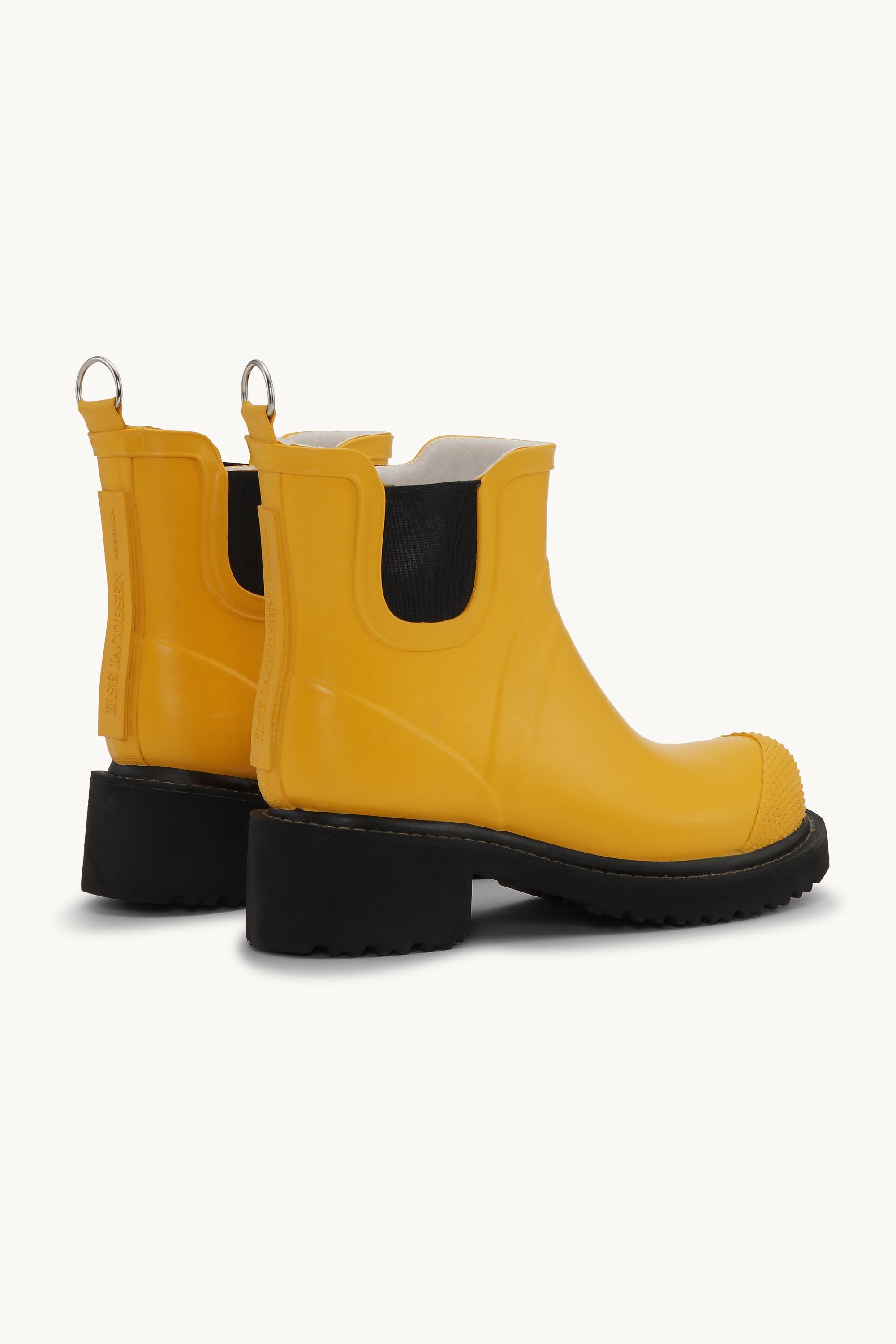 Short Rubber Boots With High Heel - Cyber Yellow