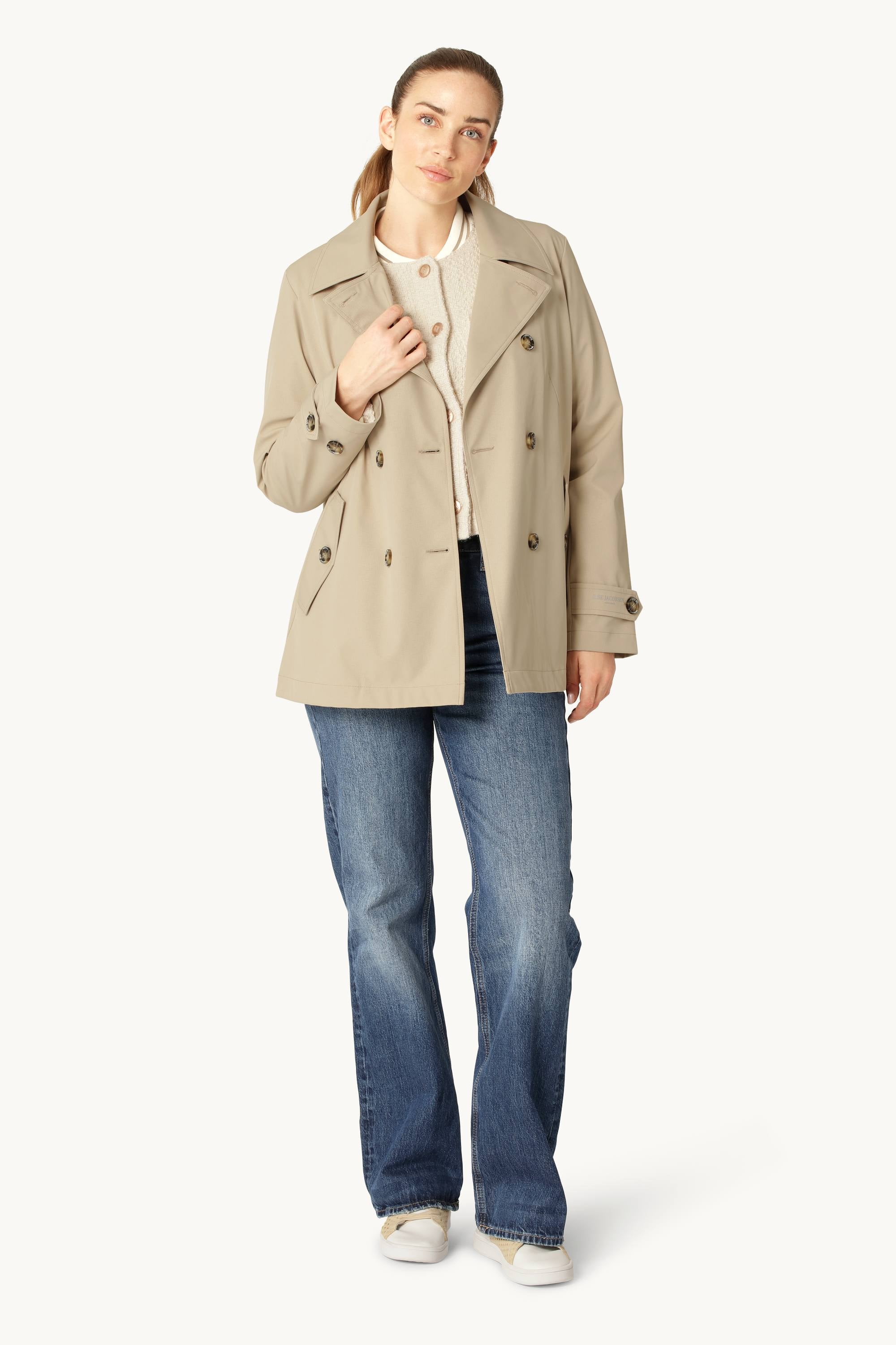 Regn Peacoat - White Pepper