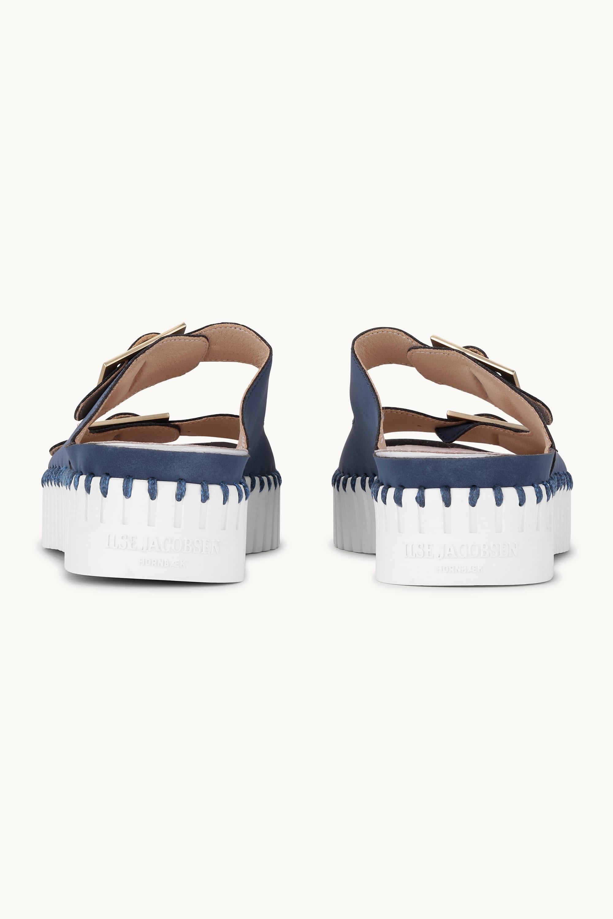 Platåsandaler Spenne - Blue Greyness White