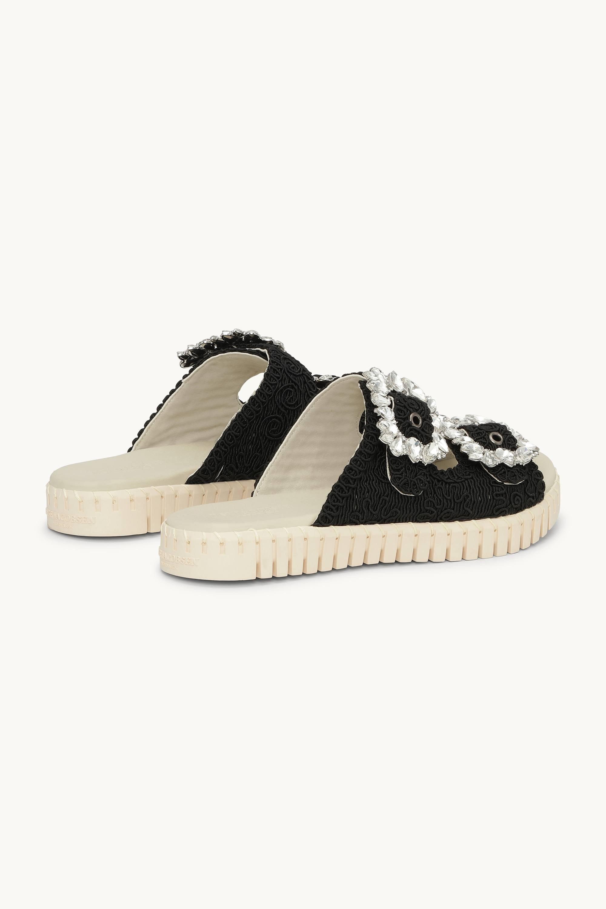 Tulip Sandal - Black Pearled Ivory