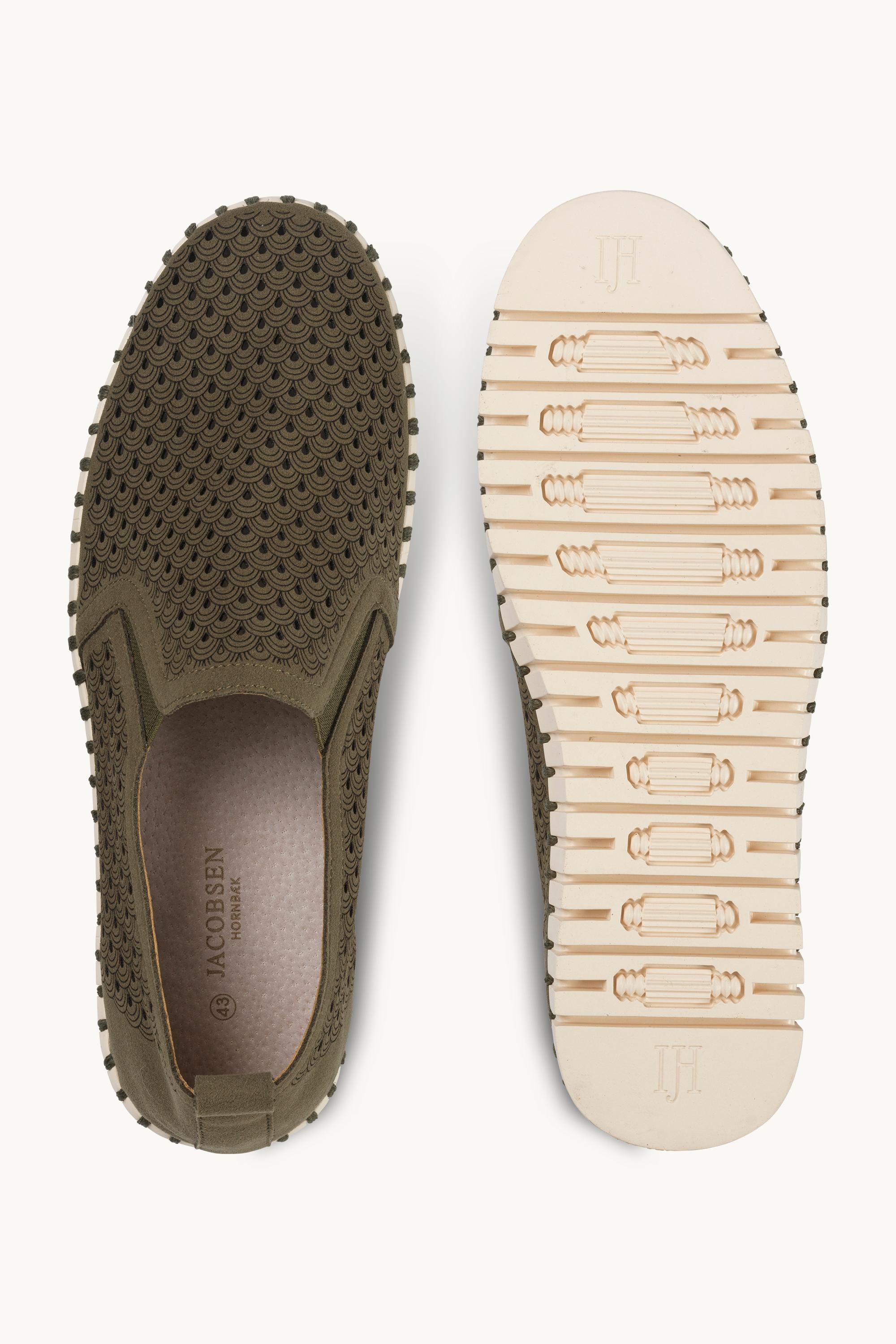 Komfortable Herresko - Deep Olive Pearled Ivory