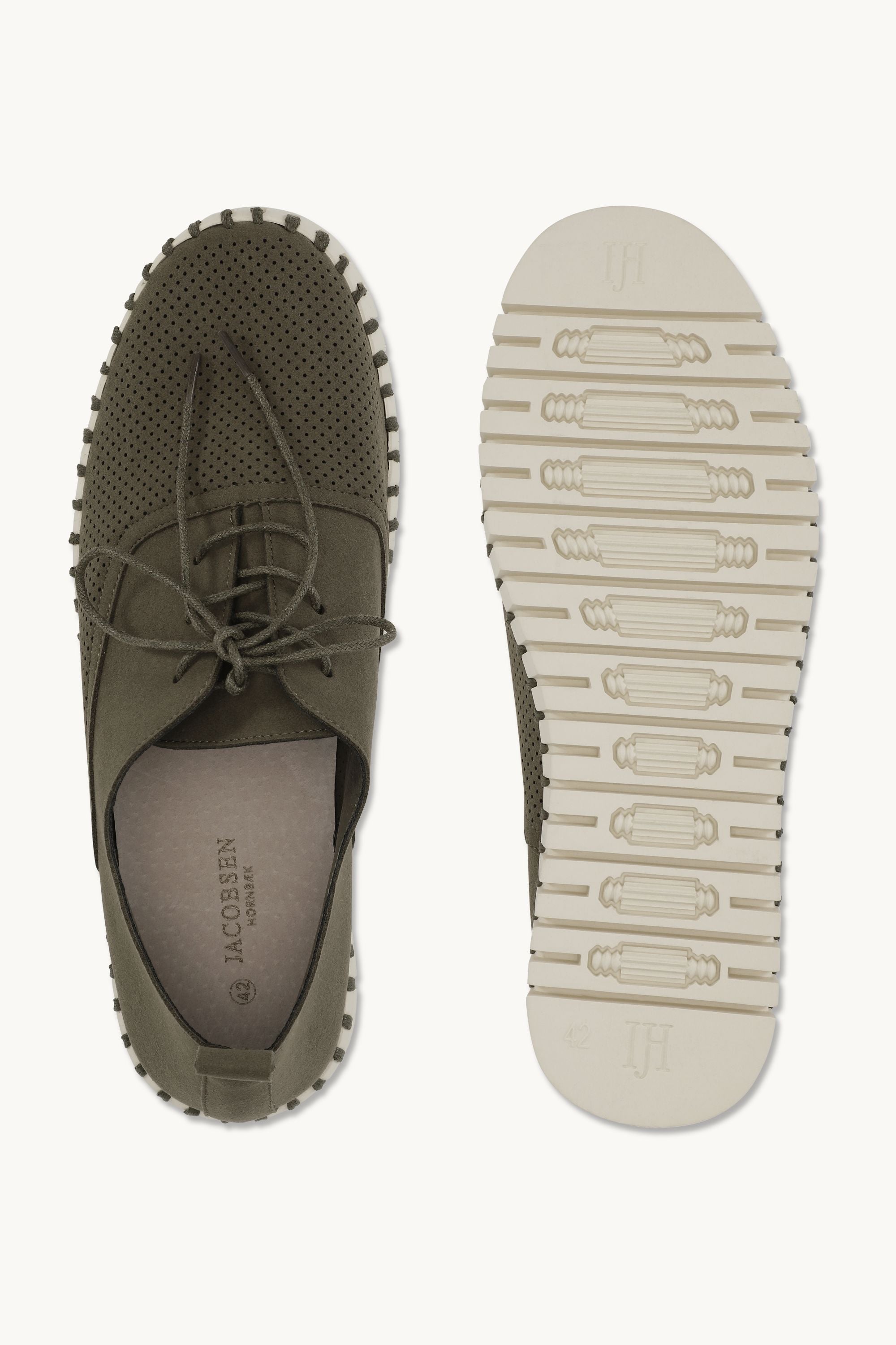 Herresko Med Lisser - Deep Olive Pearled Ivory