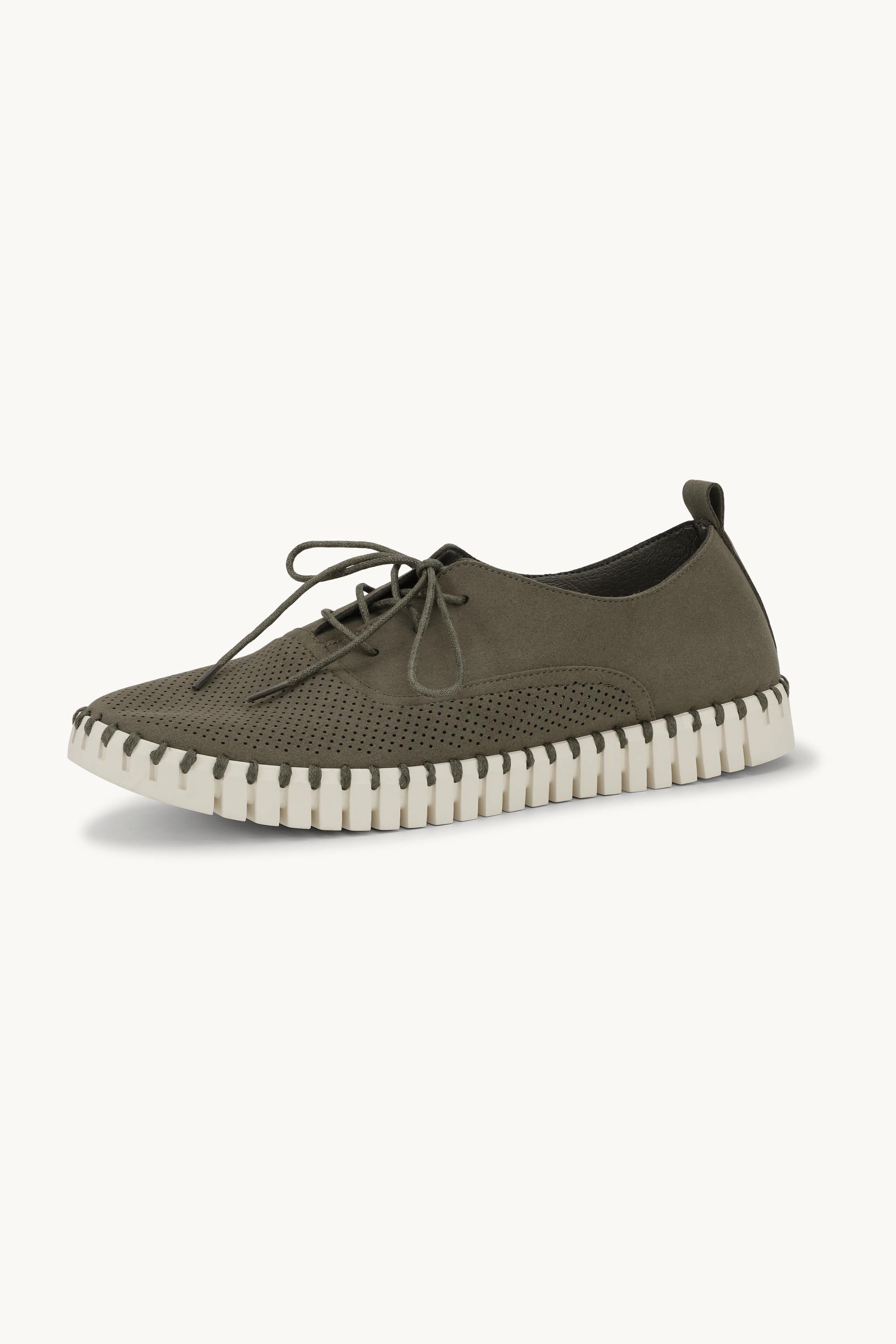Herresko Med Lisser - Deep Olive Pearled Ivory