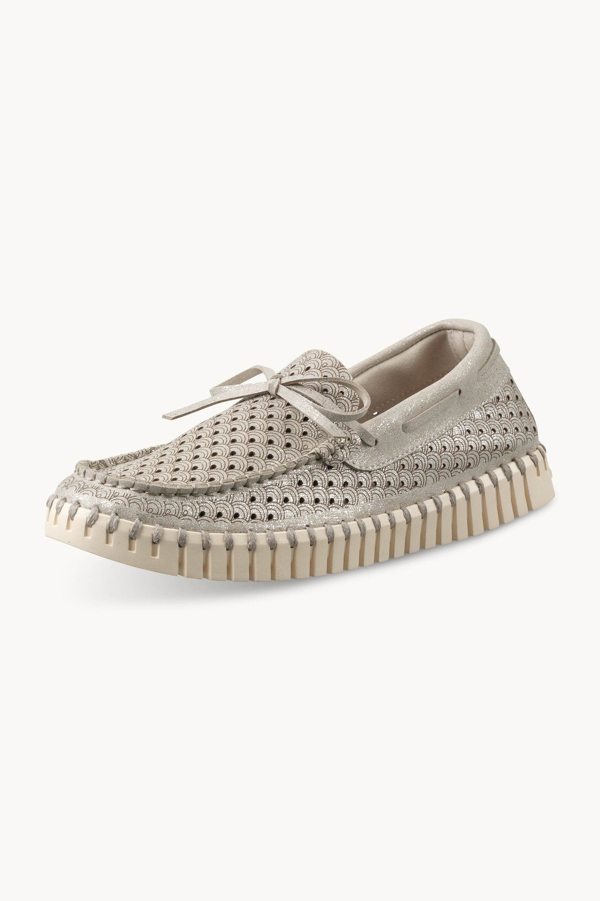 Tulip Sailor Shoe Glitter - Silver Pearled Ivory
