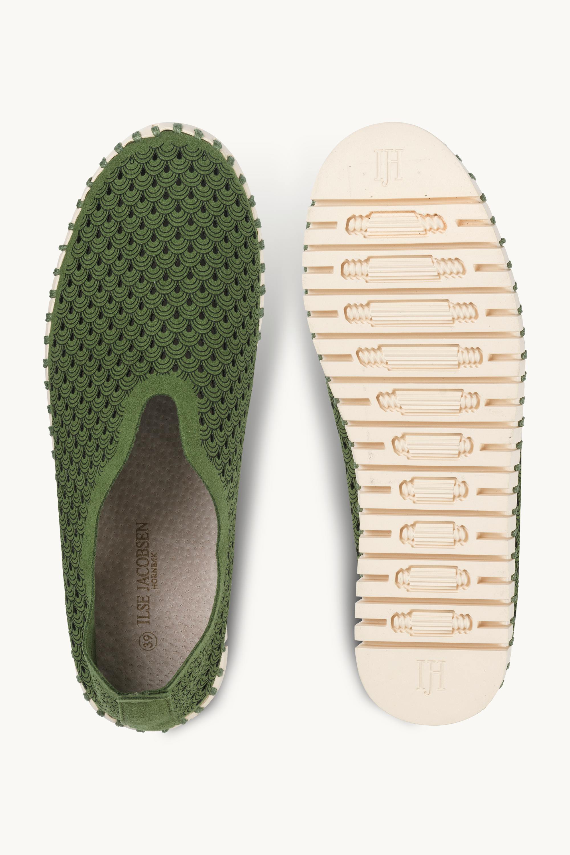 Tulip Sko - Artichoke Green Pearled Ivory