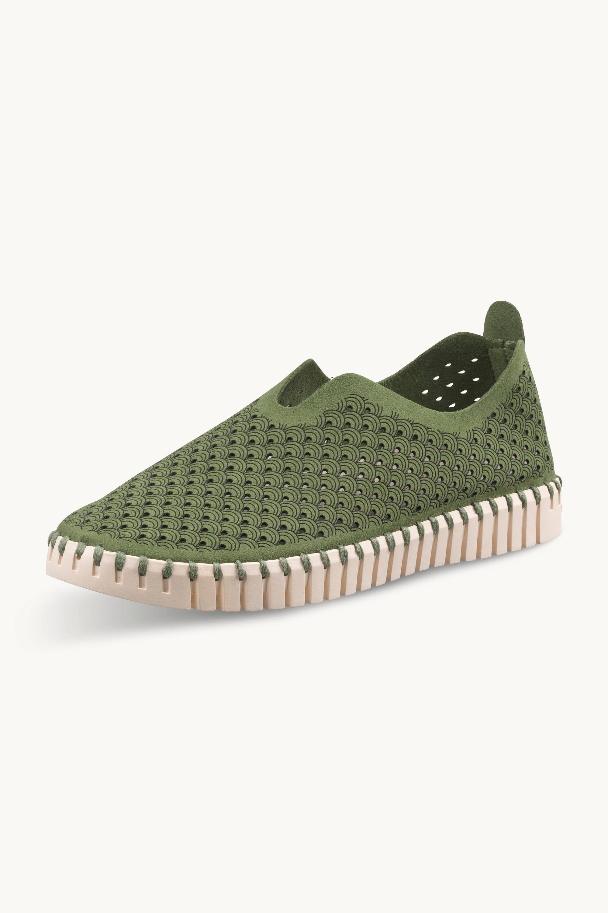 Tulip Sko - Artichoke Green Pearled Ivory