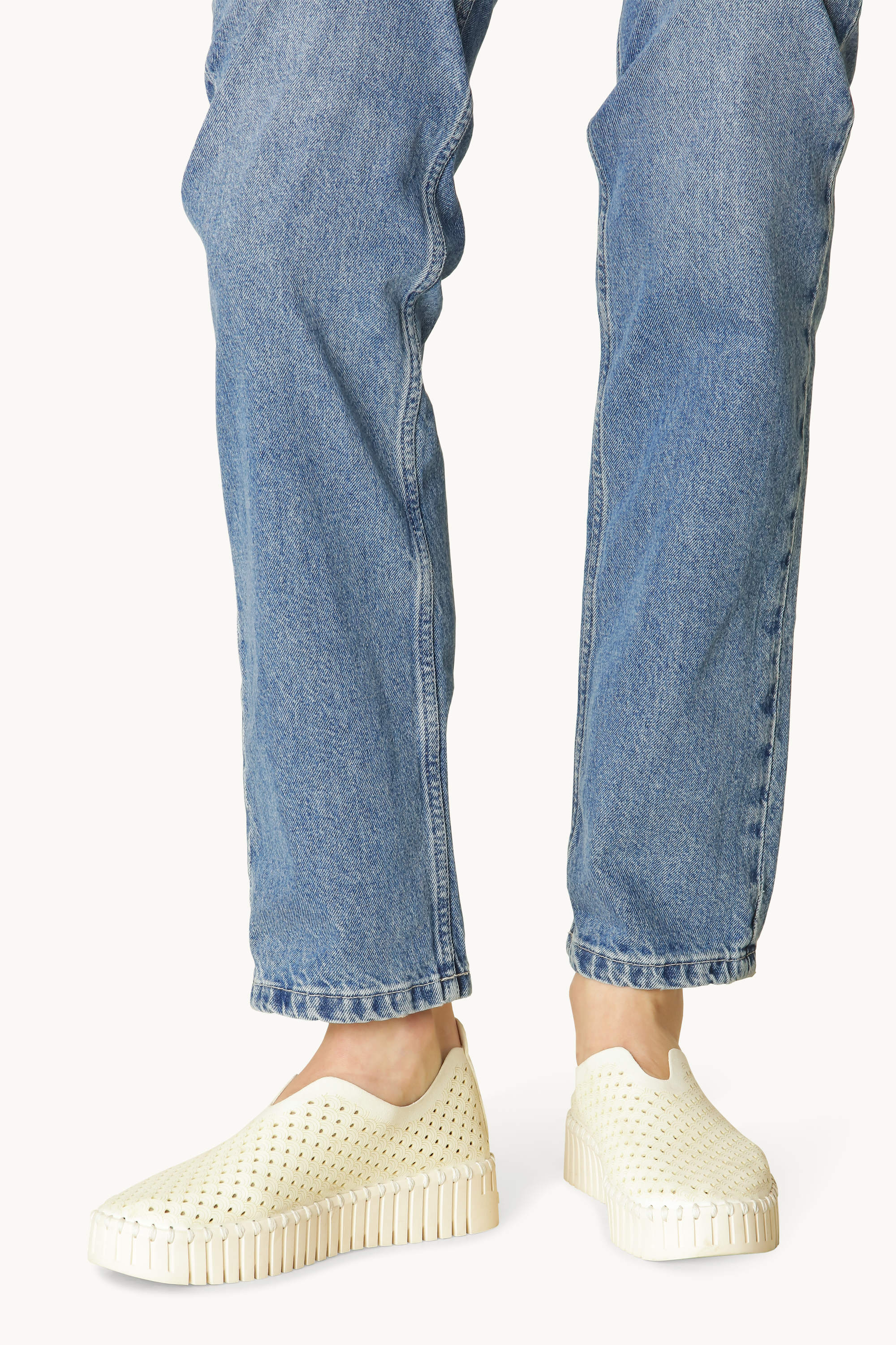 Platform Tulip Sko - Milk Creme
