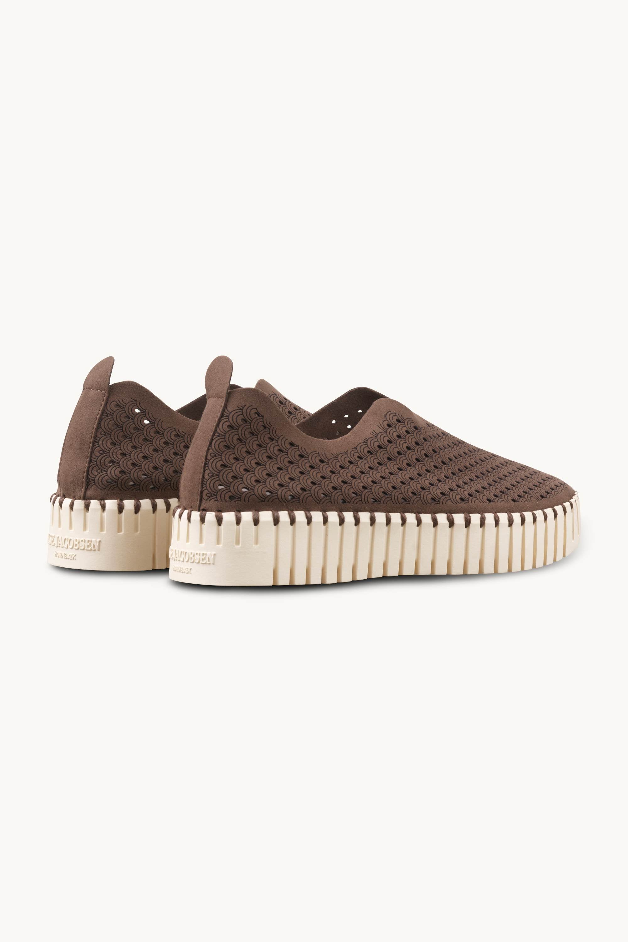 Platform Tulip Sko - Brown Pearled Ivory