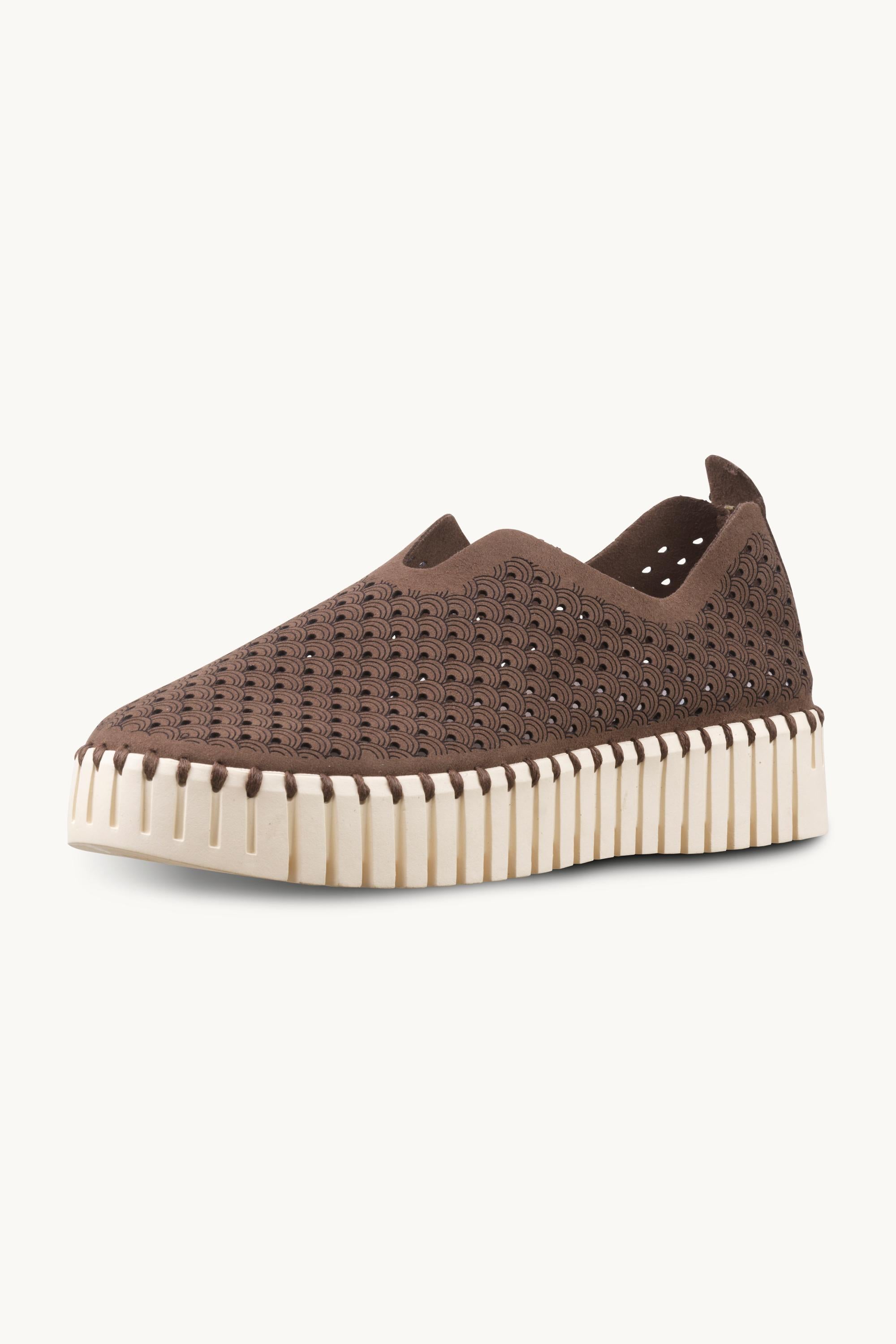 Platform Tulip Sko - Brown Pearled Ivory