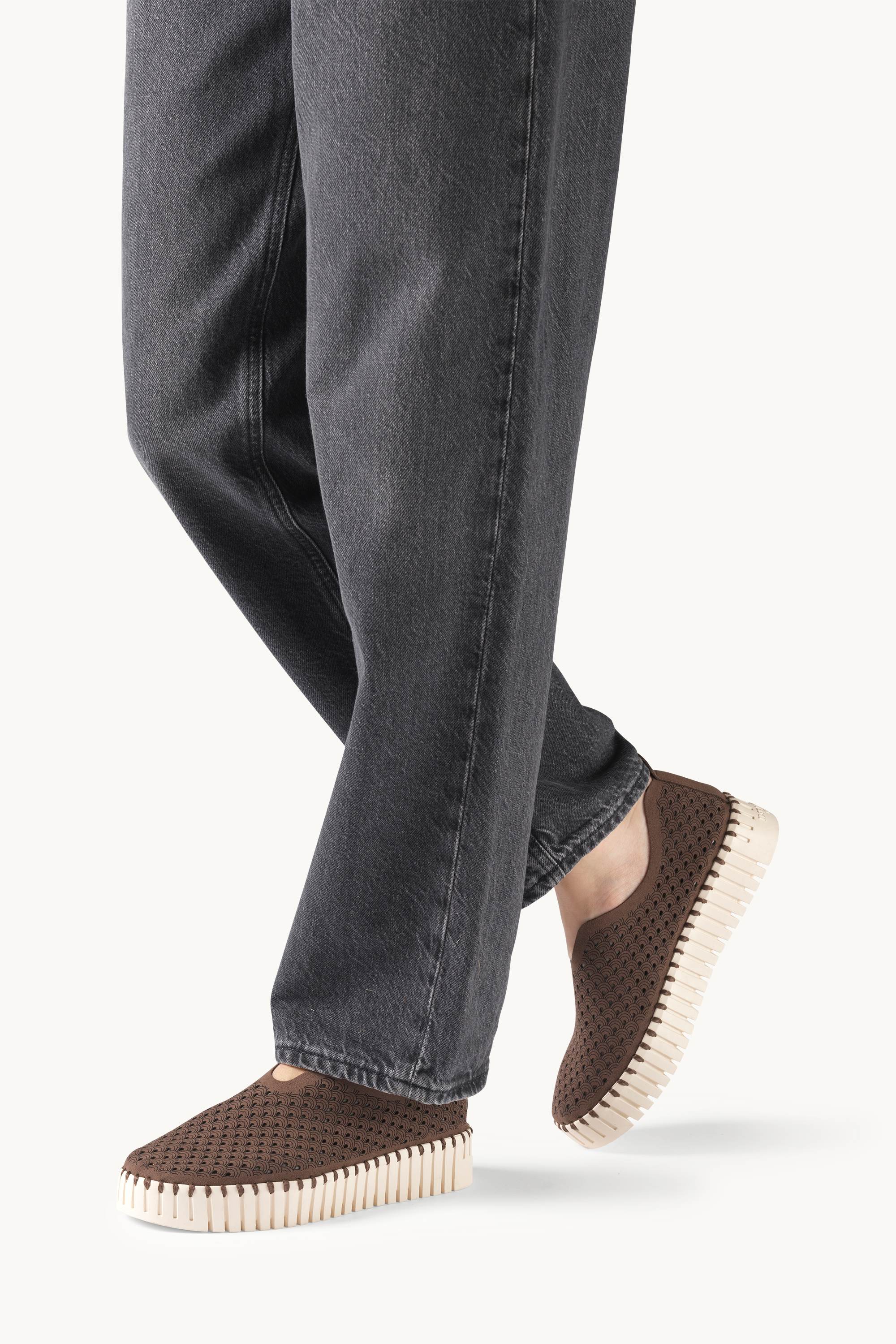 Platform Tulip Sko - Brown Pearled Ivory