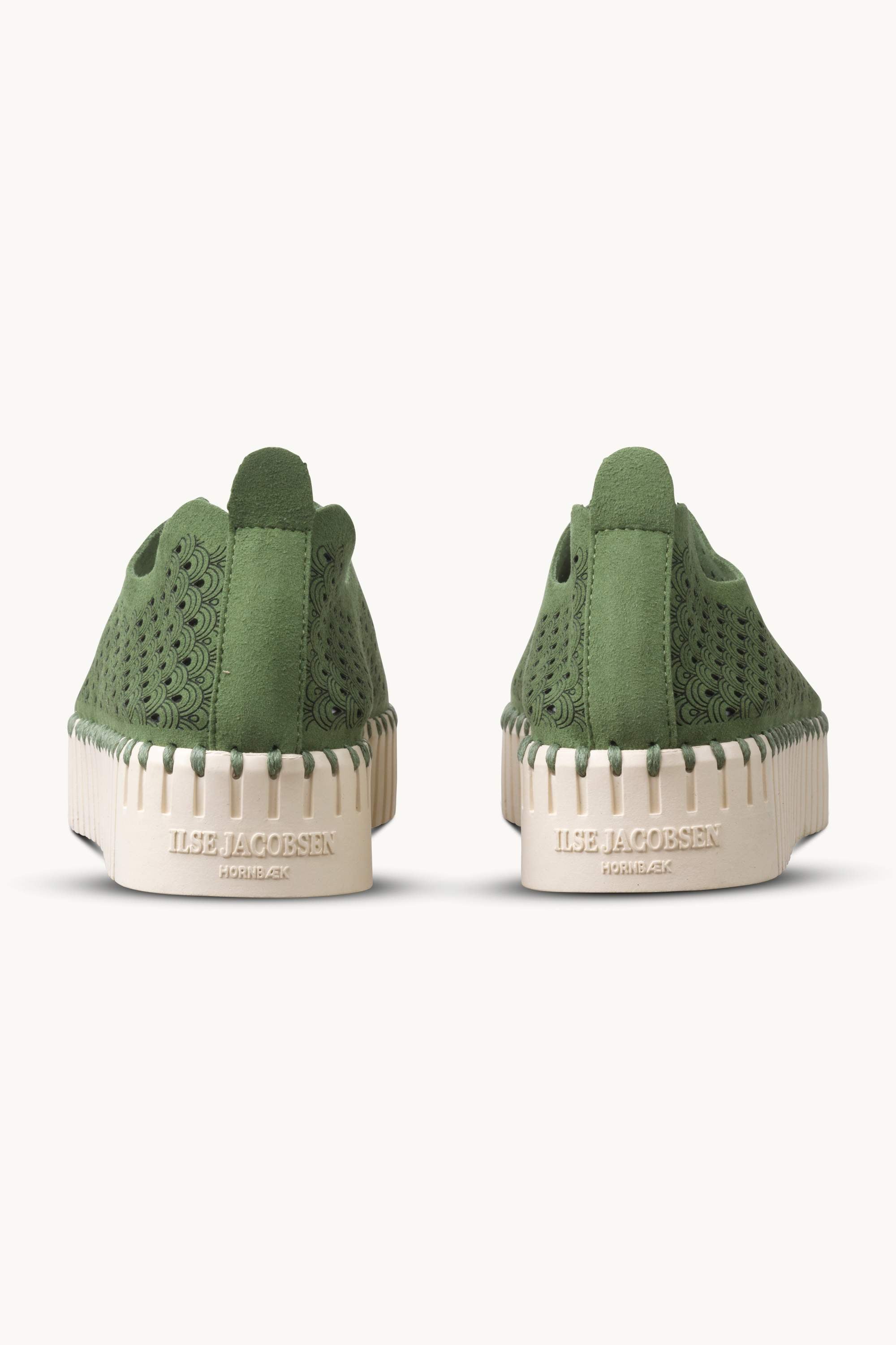 Platform Tulip Sko - Artichoke Green Pearled Ivory