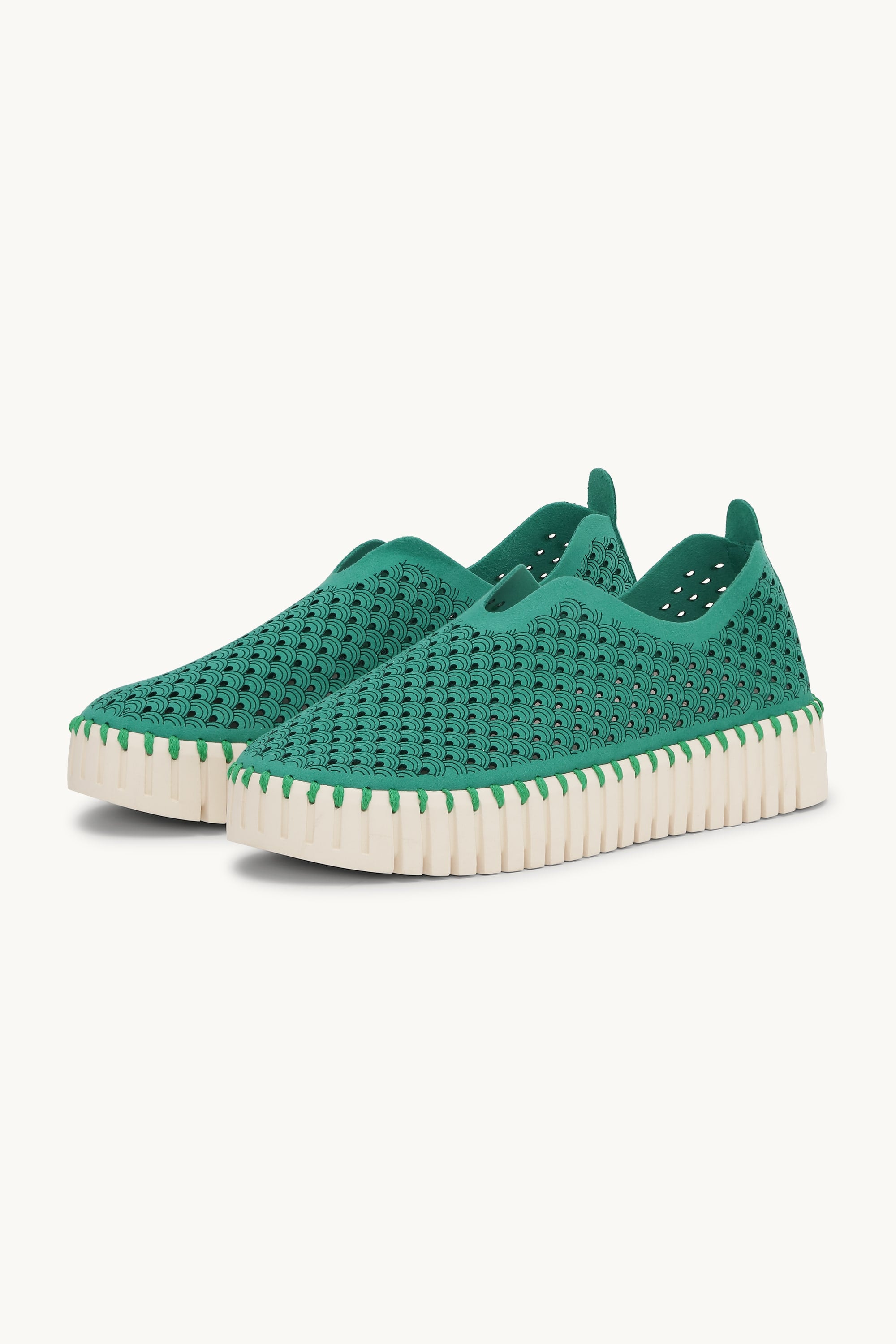Platform Tulip Sko - Spruce Pearled Ivory