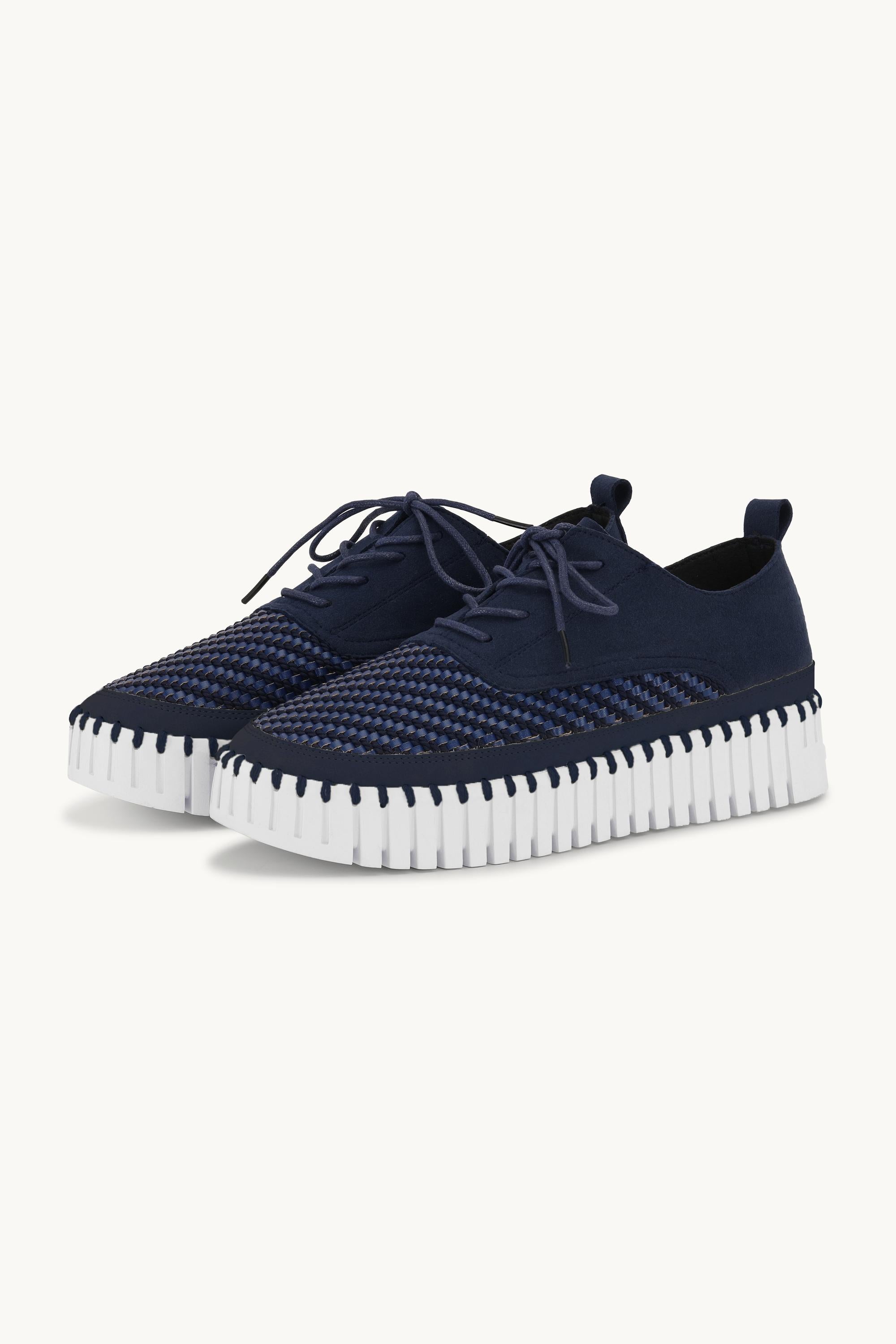 Tulip Sko Med Lisser - Dark Indigo White
