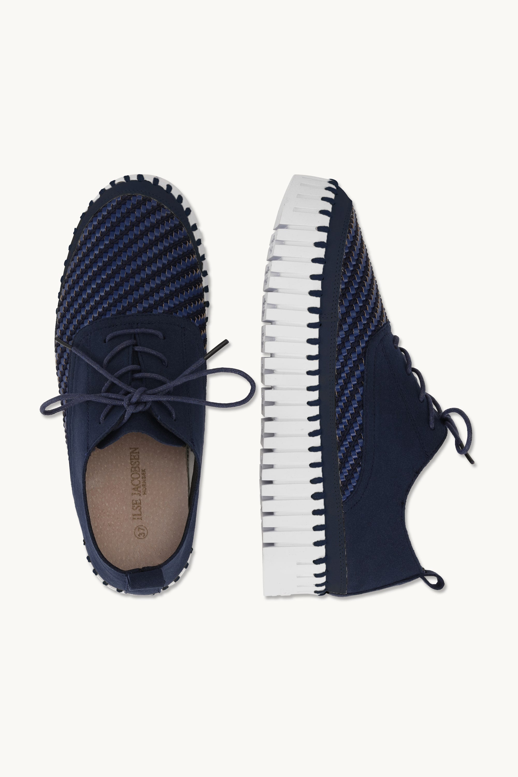 Tulip Sko Med Lisser - Dark Indigo White