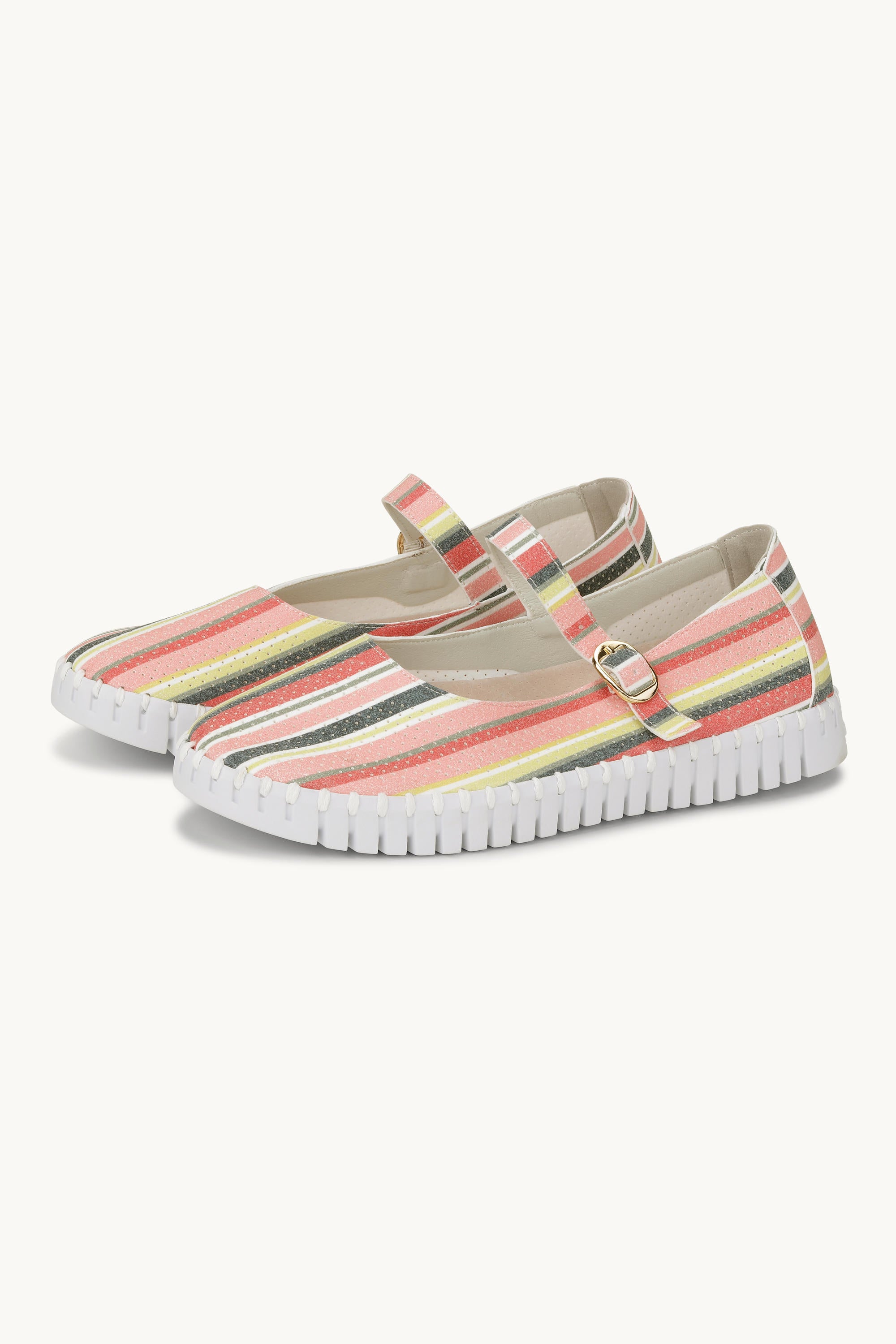 Ballerina Stripet - Peach Bud White